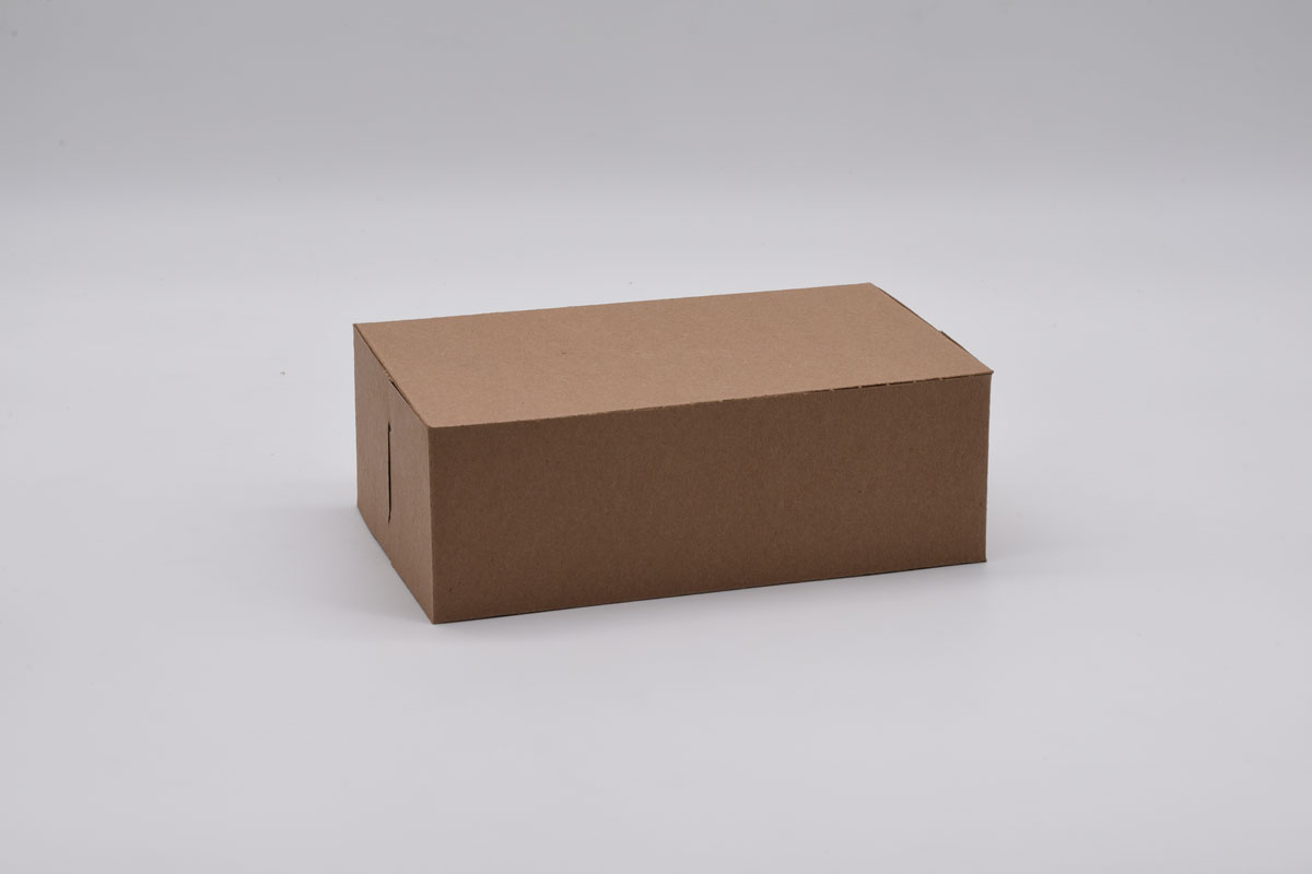 kraft-non-window-bakery-boxes-6100kb 10″x6″x3 1/2″ Lock Corner Kraft Bakery Box, 1 Piece